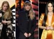 A collage split image featuring (from left to right) Adele, Taylor Swift and Kacey Musgraves