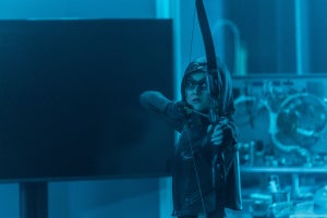 Katherine McNamara as Green Arrow in 'The Flash' (Colin Bentley/The CW)