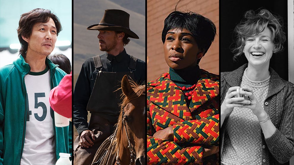 Nominees for the 2022 Golden Globes (Netflix/Netflix/NatGeo/Focus Features)