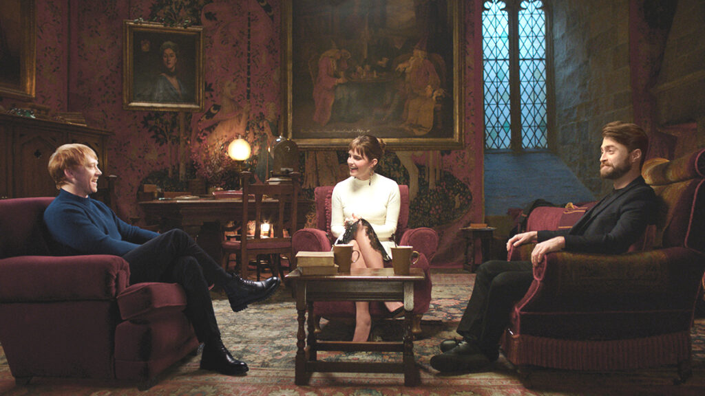 Daniel Radcliffe, Rupert Grint and Emma Watson From the Set of Harry Potter 20th Anniversary: Return to Hogwarts