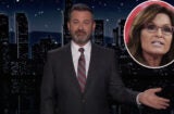 Jimmy Kimmel on "Jimmy Kimmel Live," Sarah Palin, inset (ABC/Getty Images)