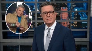Stephen Colbert on "The Late Show," Andy Cohen on CNN inset (CBS/CNN)