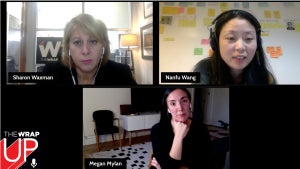 TheWrap-Up's Sharon Waxman with documentary directors Nanfu Wang and Megan Mylan (TheWrap)