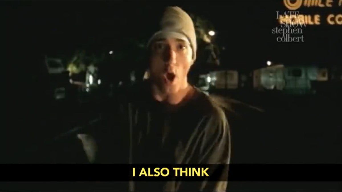 Colbert Provides Eminem's Rebuttal to Rudy Giuliani's Complaints About Super Bowl Kneeling (Video)