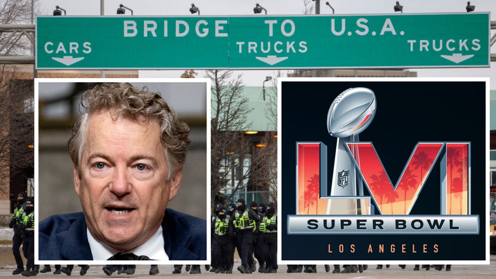 Rand Paul Truckers Canada border blockade Super Bowl