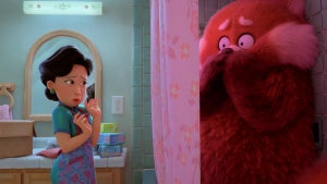 Turning Red bathroom