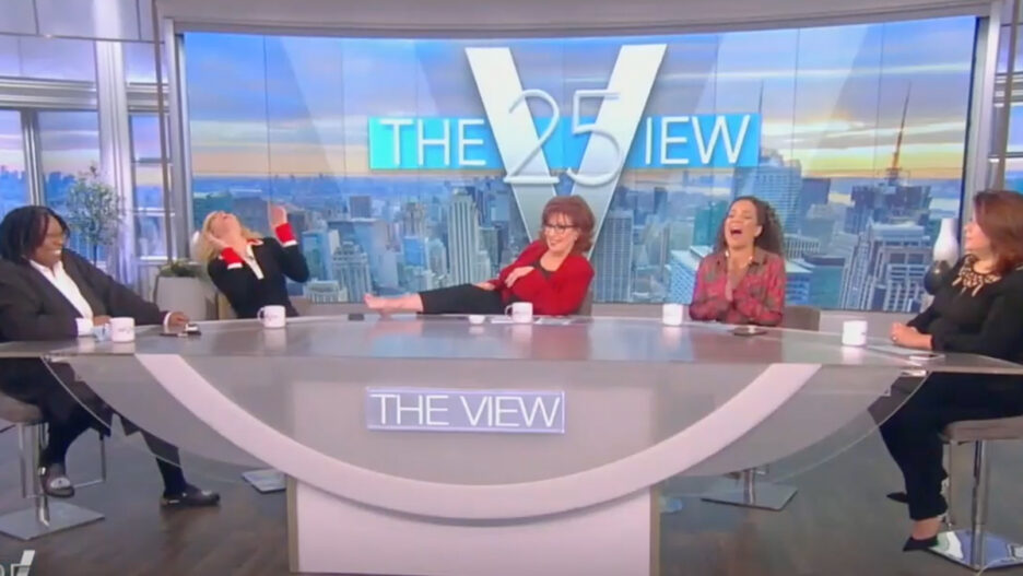 Joy Behar shows her foot on "The View" (ABC)