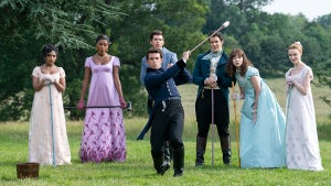 The Bridgertons and the Sharmas play pall mall in "Bridgerton" Season 2 (Netflix)