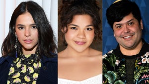 Bruna Marquezine Belissa Escobedo Harvey Guillen Blue Beetle (Credit: Getty Images)