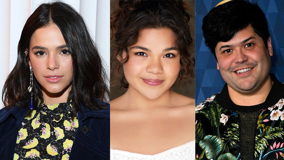 Bruna Marquezine Belissa Escobedo Harvey Guillen Blue Beetle (Credit: Getty Images)