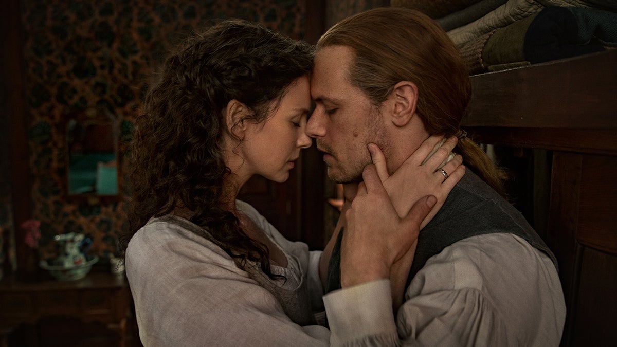 Caitriona Balfe as Claire Fraser and Sam Heughan as Jamie Fraser in "Outlander" Season 6 (Starz)