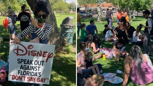 Disney employees staged a walkout in protest of Florida's Parental Rights in Education bill. Dozens of Disney staffers gathered at the Bette Davis Picnic Area in Glendale, California, on Tuesday, March 22, 2022. (Photos by Earnest Winborne for TheWrap)