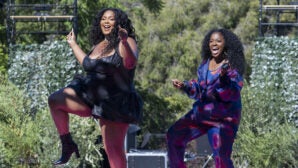 Lizzo and Tanisha Scott (choreographer) in "Lizzo's Watch Out for the Big GRRRLS" (Prime Video)