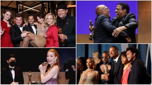 Oscars party report CODA cast Denzel Washington Samuel L. Jackson Jessica Chastain WIll Smith Jada Pinkett Smith