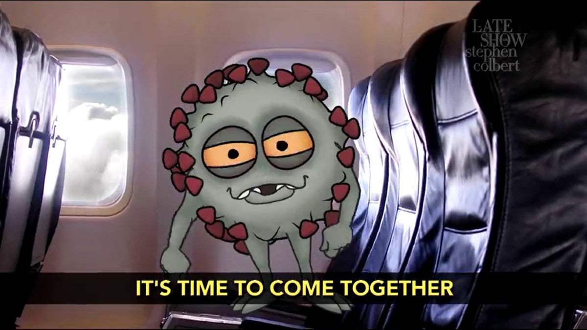 Covid 19 Celebrates The End Of Airline Mask Mandates In Colbert Cold Open Video