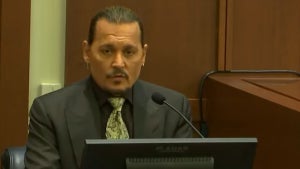Johnny Depp testifyings on day 5 of his defamation trial on April 19, 2022. (Credit: YouTube/Law&Crime)