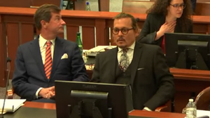 Johnny Depp in Court on Monday, April 18, 2022. (Credit: YouTube/Law&Crime)