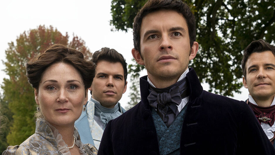 Ruth Gemmell as Lady Violet Bridgerton and Jonathan Bailey as Anthony Bridgerton in "Bridgerton" Season 2 (Netflix)