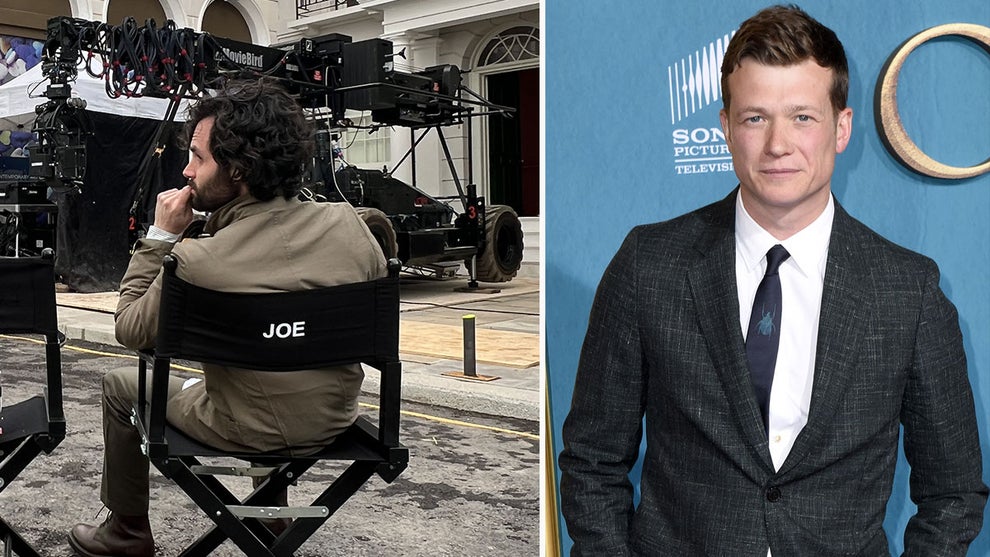 Penn Badgley on the set of "You" Season 4 in London, Ed Speleers (Netflix/Getty Images)