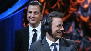Jimmy Kimmel and Seth Meyers in 2014 (Getty Images)