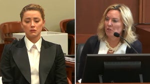 Amber Heard and Dr. Dawn Hughes, a clinical and forensic psychologist in court on May 3, 2022. (Credit: YouTube/Law&Crime)