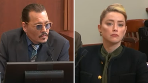 Johnny Depp and Amber Heard in court on May 25, 2022. (Credit: YouTube/Court TV)