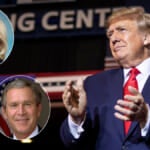 Trump Belittles Liz Cheney With Image of George W. Bush’s Face on Her Body (Photo)