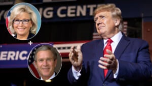 Liz Cheney George W. Bush Donald Trump Rally