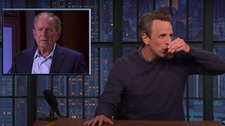 Seth Meyers Slams Whiskey Shot to Cope With Bush’s Iraq-Ukraine Mix-Up: ‘Reality Is a Simulation’ (Video)
