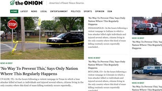 The Onion Fills Homepage With Same Mass Shooting Story: ‘No Way to Prevent This, Says Only Nation Where This Happens’