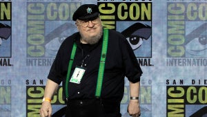 George R.R. Martin speaks onstage at the "House of the Dragon" panel during 2022 Comic Con International: San Diego at San Diego Convention Center on July 23, 2022 in San Diego, California (Getty Images)