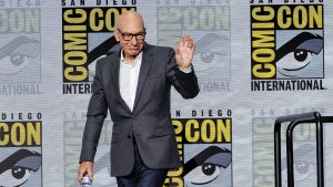 Patrick Stewart speaks onstage at the Star Trek Universe Panel during 2022 Comic Con International: San Diego at San Diego Convention Center on July 23, 2022 in San Diego, California (Getty Images)