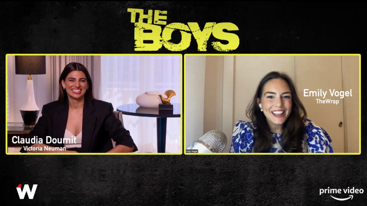 ‘The Boys’ Star Claudia Doumit Discusses the Fake Blood Shortage and Epic Backgammon Rivalry on Set (Video)