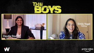 ‘The Boys’ Star Claudia Doumit Discusses the Fake Blood Shortage and Epic Backgammon Rivalry on Set (Video)