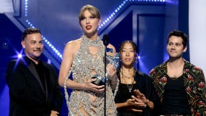 Taylor Swift accepting award for "All Too Well" short film at 2022 MTV VMAs