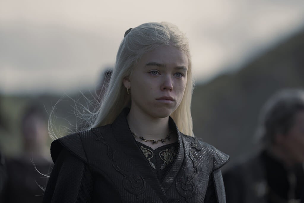 Milly Alcock as Princess Rhaenyra Targaryen in "House of the Dragon" Episode 1 (HBO)