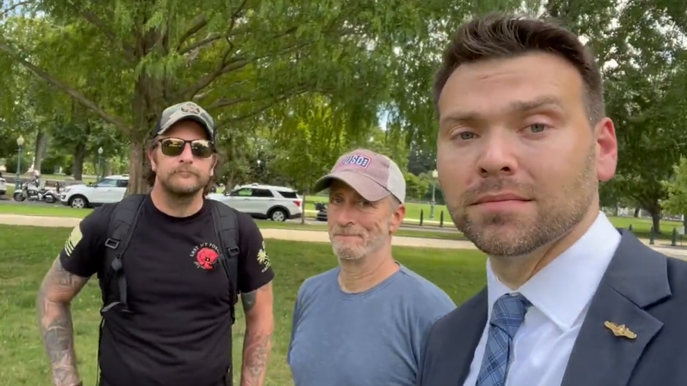 Tim Jensen, Jon Stewart and Jack Posobiec