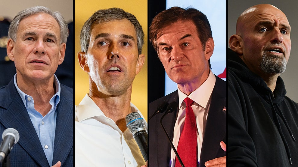 Greg Abbott, Beto O'Rourke, Mehmet Oz, John Fetterman (Getty Images)