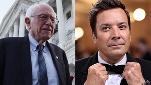 Bernie Sanders and Jimmy Fallon