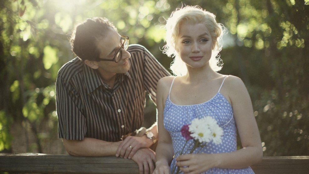 Adrien Brody and Ana De Armas in "Blonde" (2022)