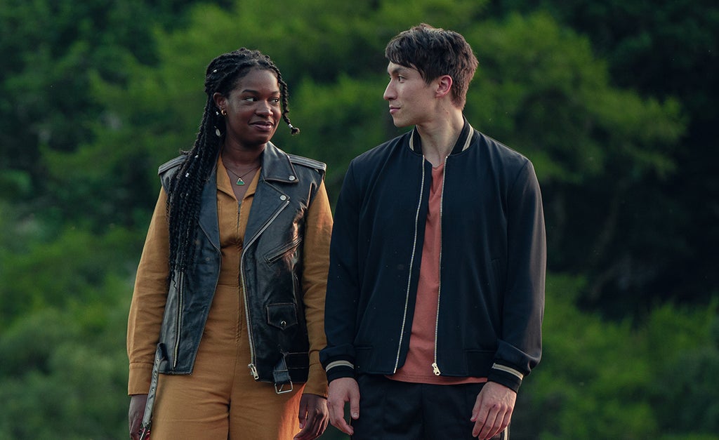 Precious Mustapha as Aisha, Brandon Grace as Grey in "Fate: The Winx Saga" (Netflix)