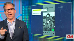 Jake Tapper on CNN Gab Social Hitler Meme