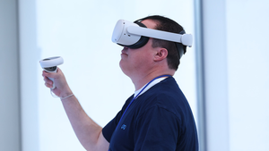 Meta Employee Using Oculus VR Quest 2