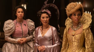 Sofia Wyle, Michelle Yeoh and Kerry Washington in Netflix's "The School for Good and Evil"