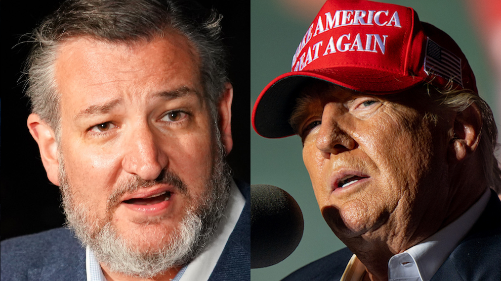 Ted Cruz and Donald Trump split