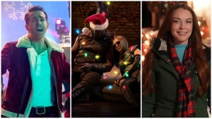 Ryan Reynolds in 'Spirited' (AppleTV+), Dave Bautista and Pomm Klementieff in 'The Guardians of the Galaxy Holiday Special (Disney+), Lindsay Lohan in 'Falling for Christmas' (Netflix)