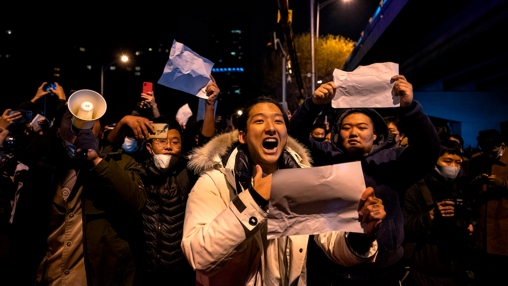 Protest in Beijing Against China Covid Measures