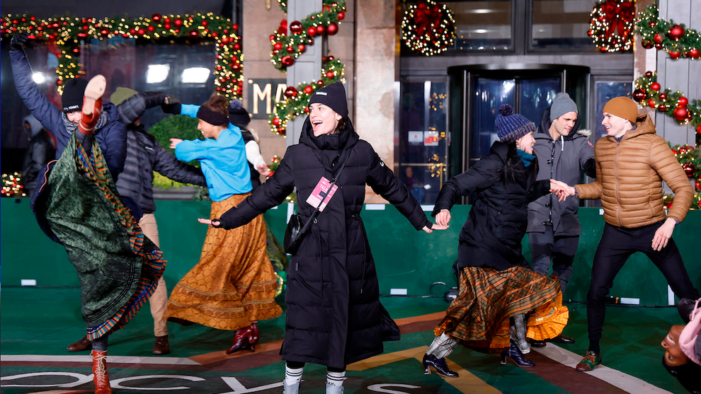 Lea Michele rehearses Funny Girl for Macy's Thanksgiving Day Parade 2022