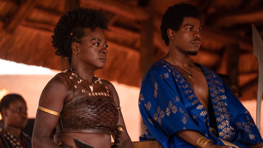 Viola Davis and John Boyega star in The Woman King.