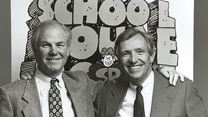 Schoolbhouse Rock co-creators Tom Yohe and George Newall in 1992 (ABC)